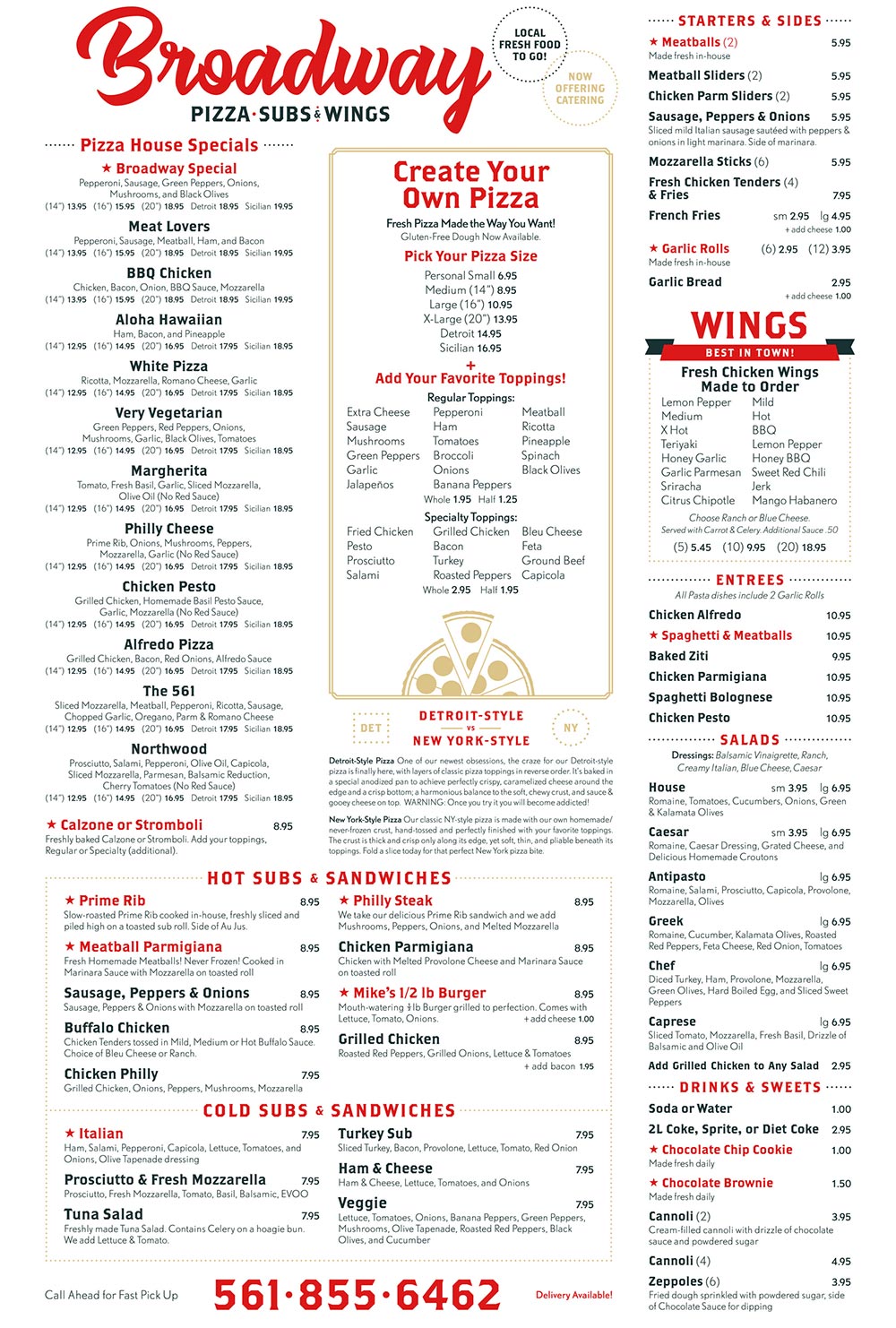 Broadway Pizza and Subs Menu