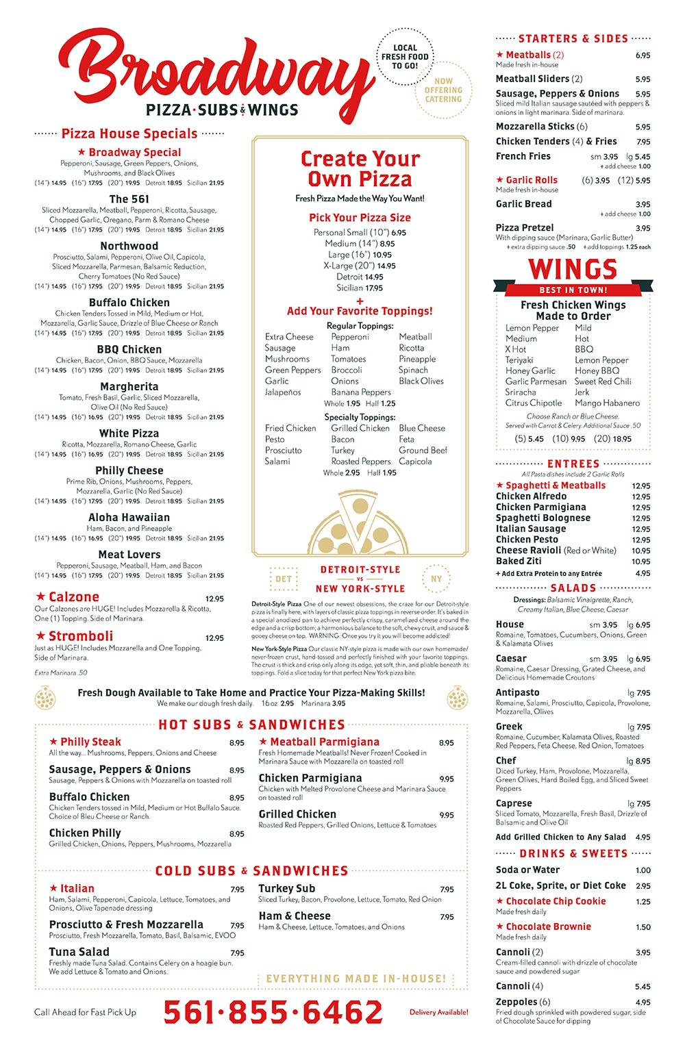 Broadway Pizza and Subs Menu